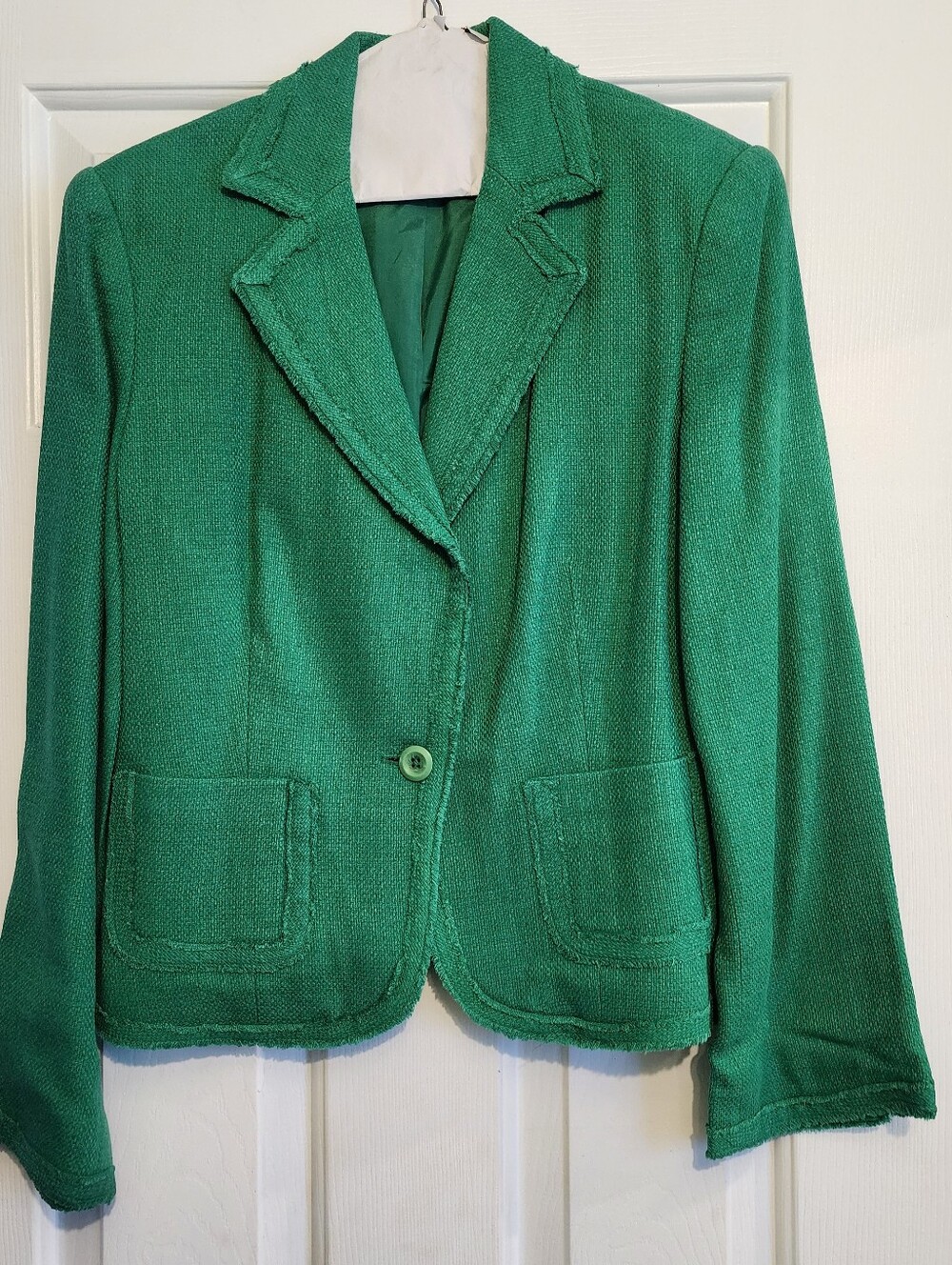 Green Lined Blazer W/Rosette